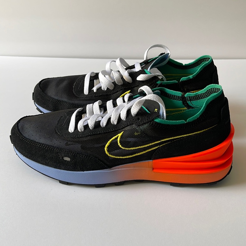 Nike Waffle One  Black/Hyper Crimson/Aluminum/Yellow Strike Men's Shoes